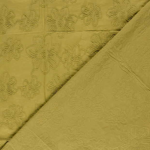  tissu Unicolore brodé 