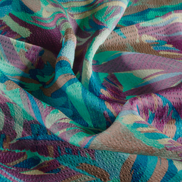 Polyester Bubble fabrik Blumen Altes Grün