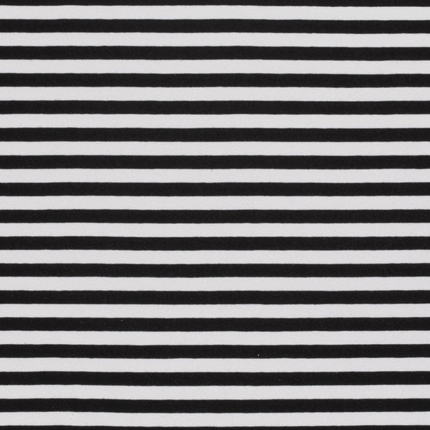 Jersey de Coton Fil Teint tissu rayures Noir