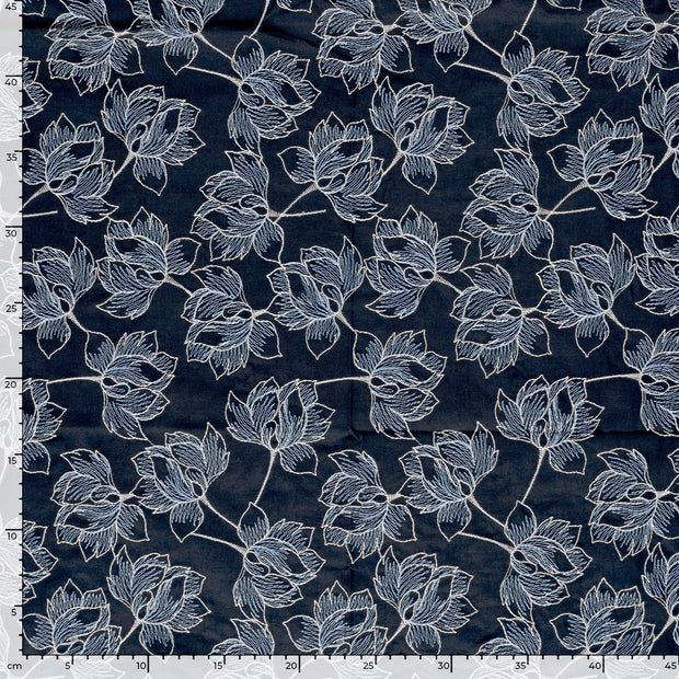  fabric Flowers Navy