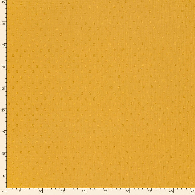 Double gaze tissu pois Ocre
