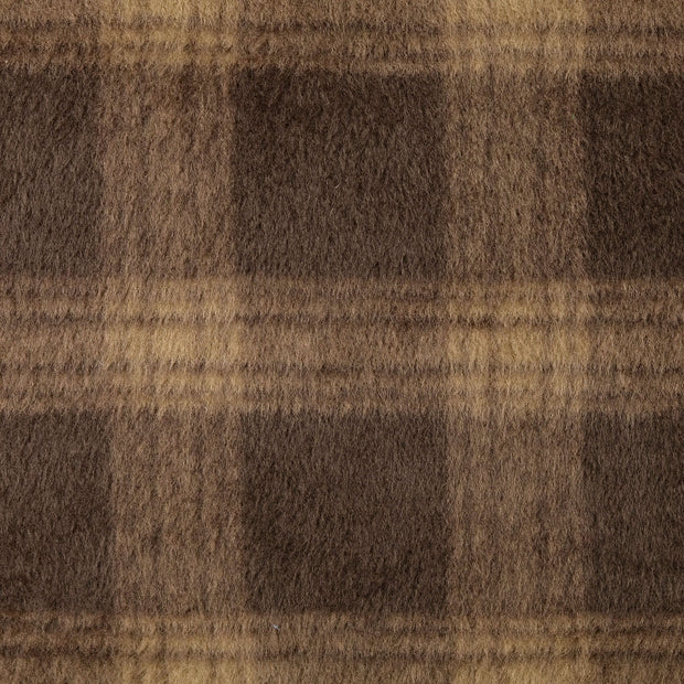 Mantel Wool Touch fabric Checks Brown