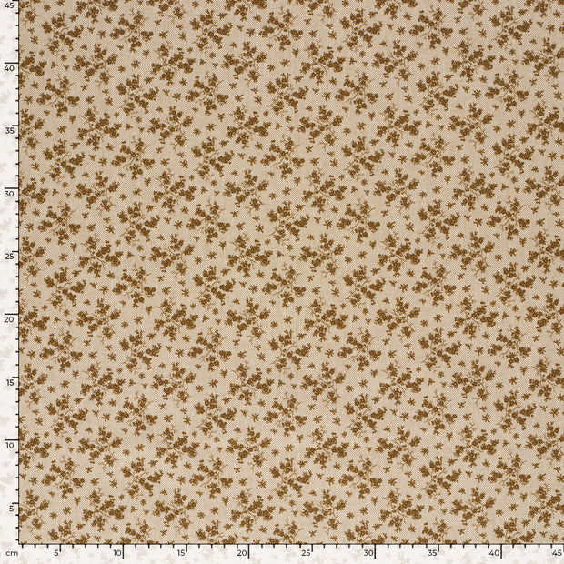Leinen-Optik fabrik Blumen Beige