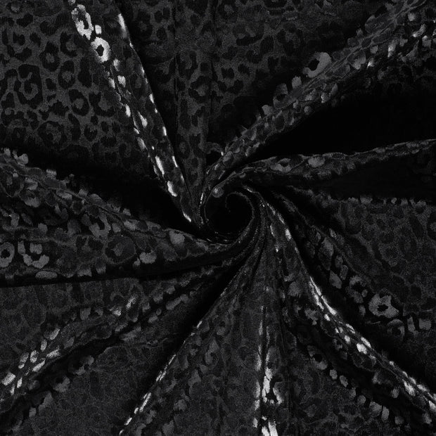 Velvet fabric Black foiled 