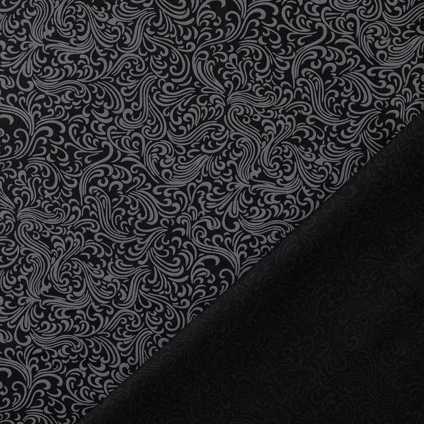 Popeline de Coton tissu Noir 