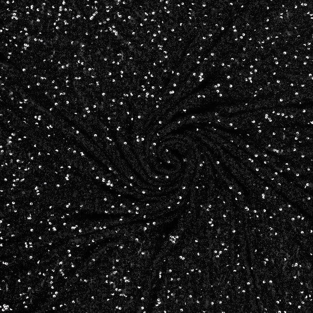 Maille tissu Noir Paillettes 