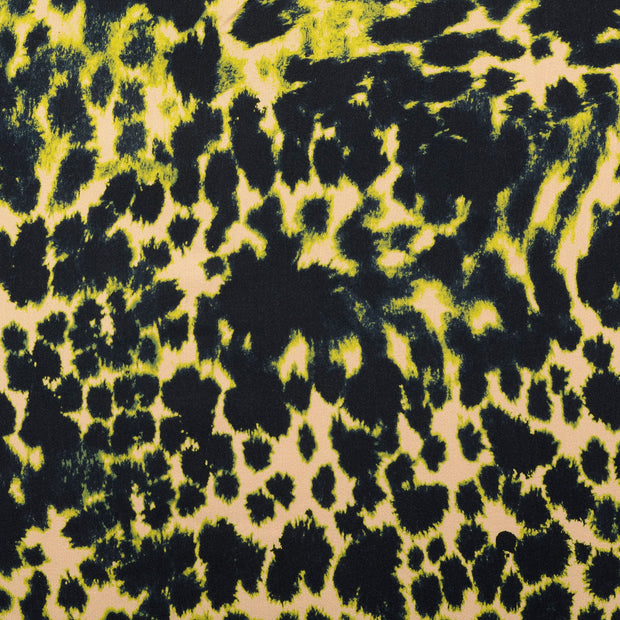 Viscose Satin fabrik Tiere grün