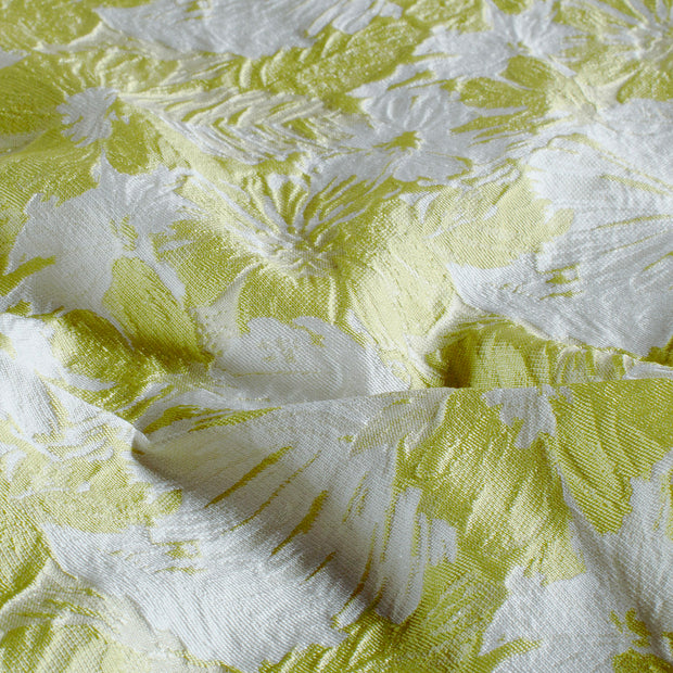 Jacquard fabrik Blumen Lime Grün