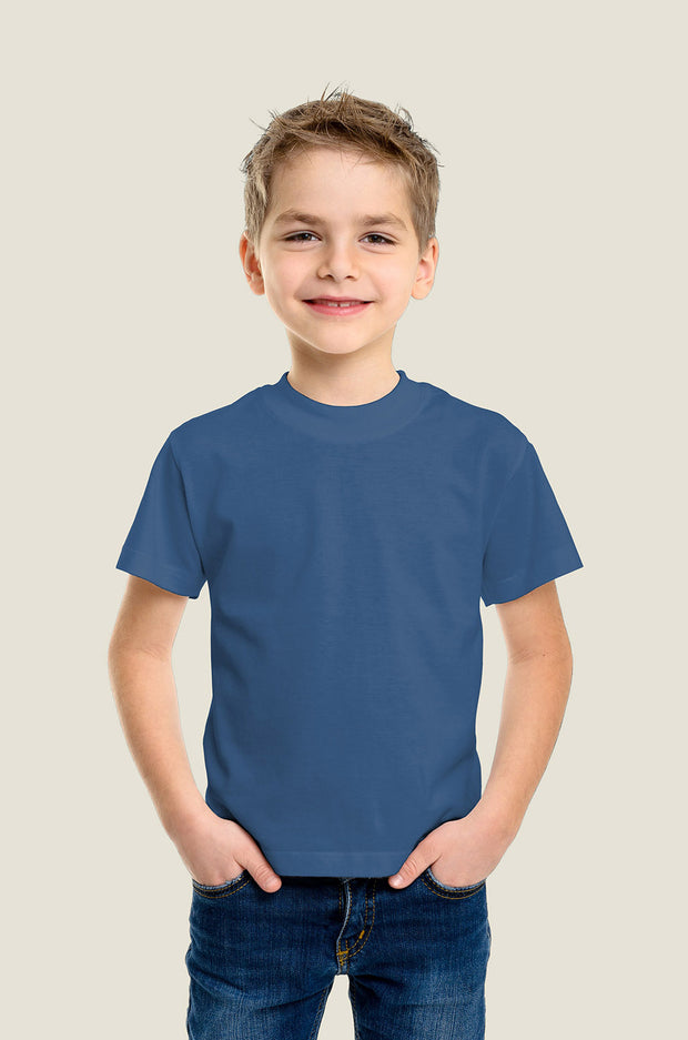 Cotton Jersey GOTS organic fabric Unicolour Steel Blue