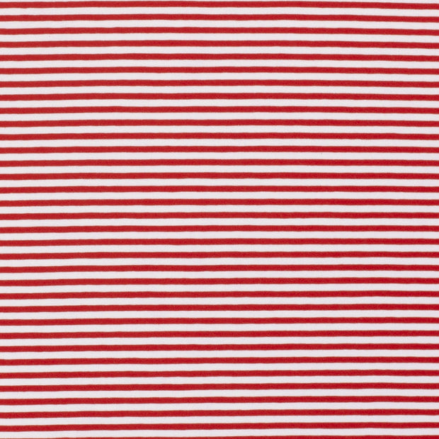 Jersey de Coton Fil Teint tissu rayures Rouge