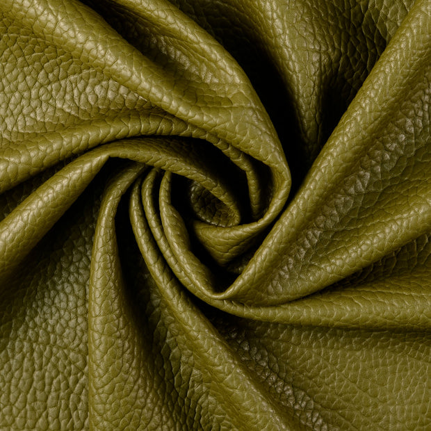 Leather fabric Olive Green 
