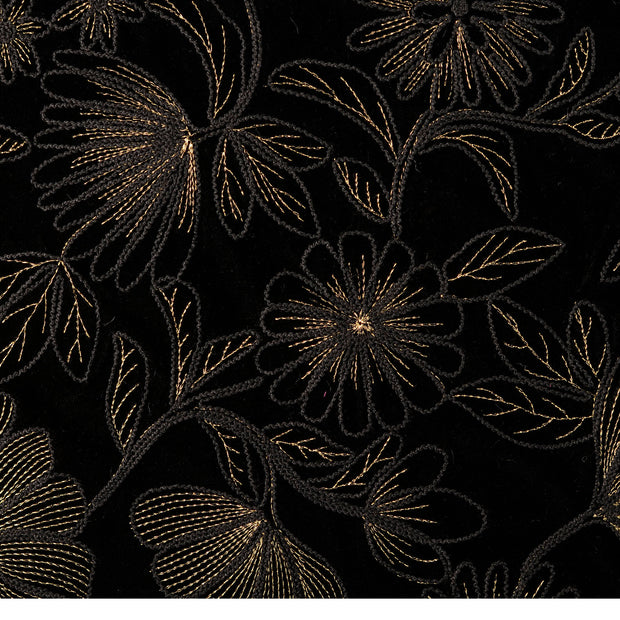 Velours tissu fleurs 
