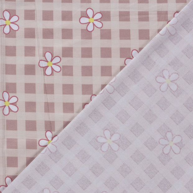 Flannel fabric Flowers printed 