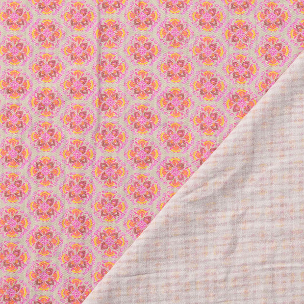 Popeline de Coton tissu Rose 