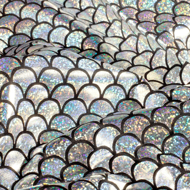 Lamé fabric Silver bicolour 