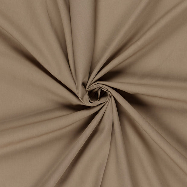 Coton Popeline GOTS tissu Gris taupe 