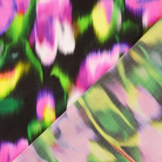 Viscose Satin tissu multicolore imprimé numérique 