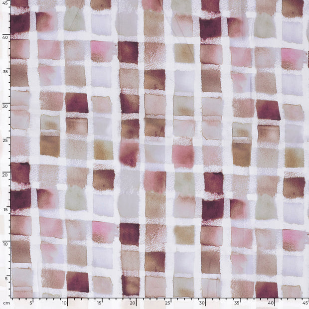 Viscose Poplin fabric Abstract Brown