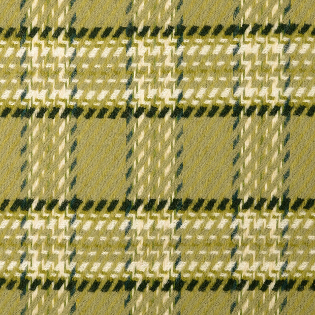 Mantel Wool Touch fabric Checks Olive Green