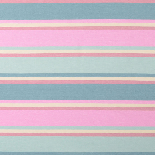 Cotton Jersey fabric Stripes Pink