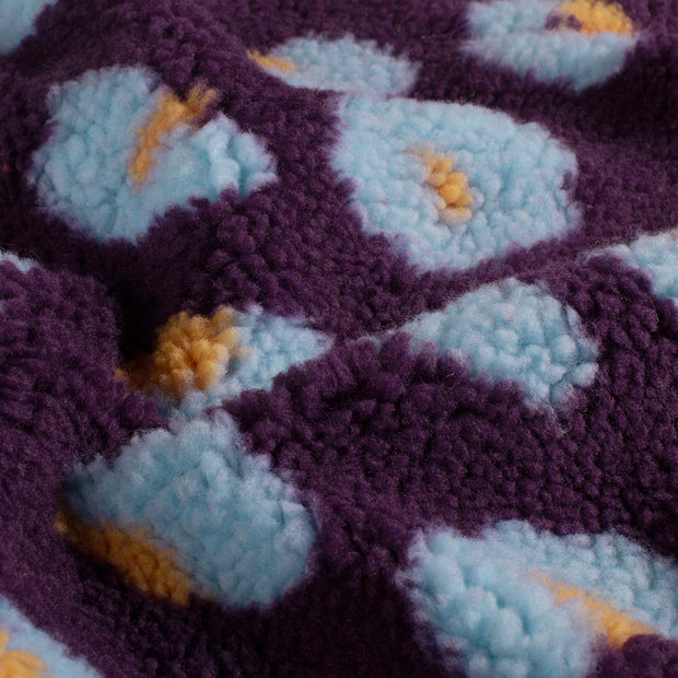 Sherpa Fleece fabric Leopards Aubergine