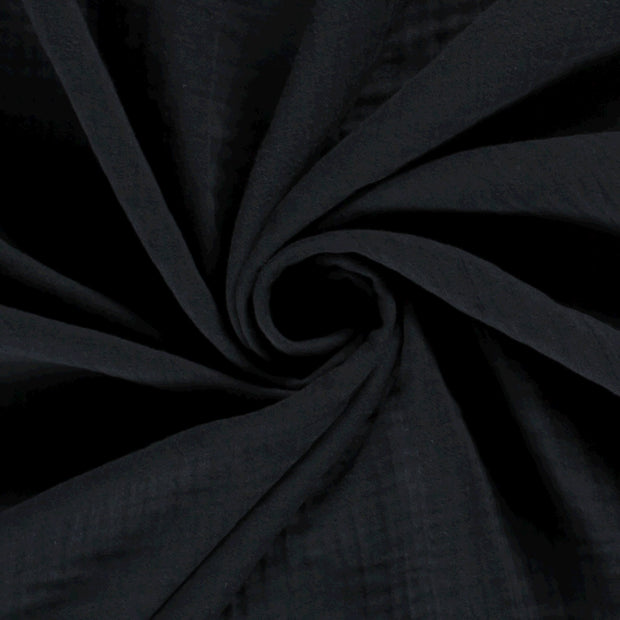 Triple Gaze tissu Unicolore Bleu Marine