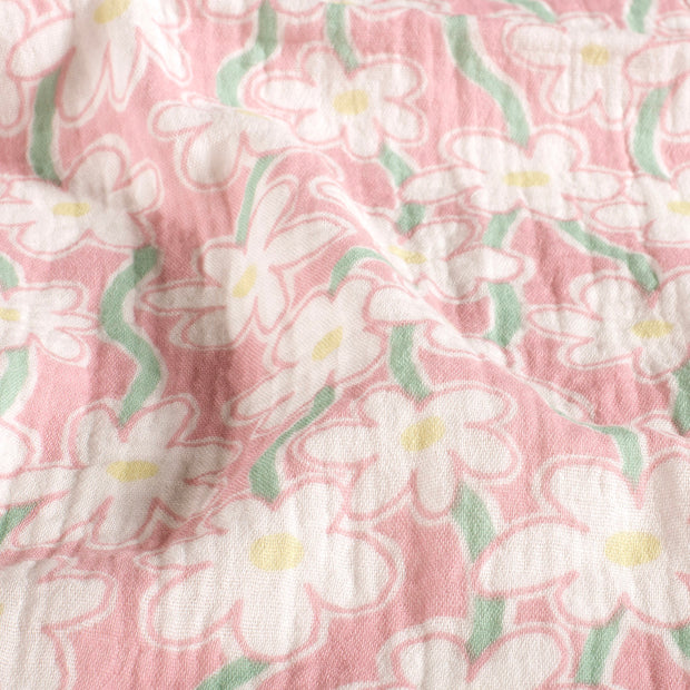 Muslin fabric Flowers Light Pink