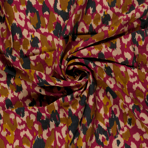 Viscose Nylon Ottoman fabric Bordeaux printed 