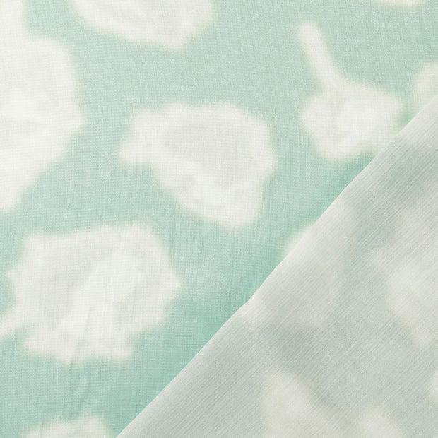 Viscose Satin fabric Turquoise digital printed 