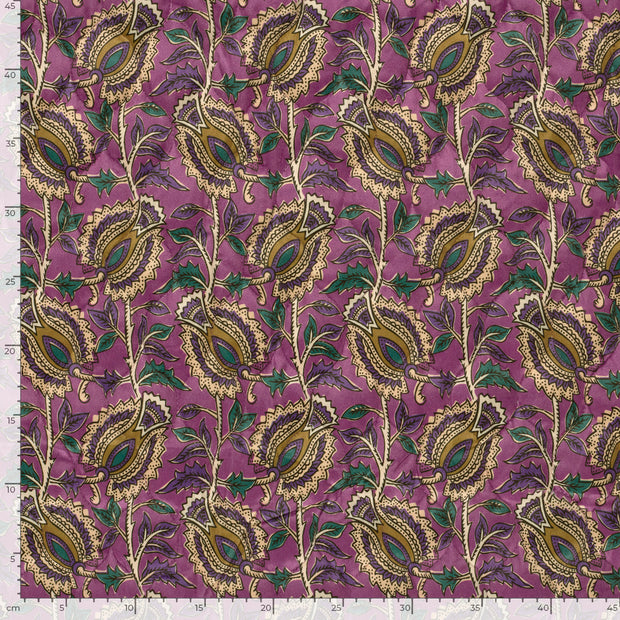 Velours tissu fleurs 