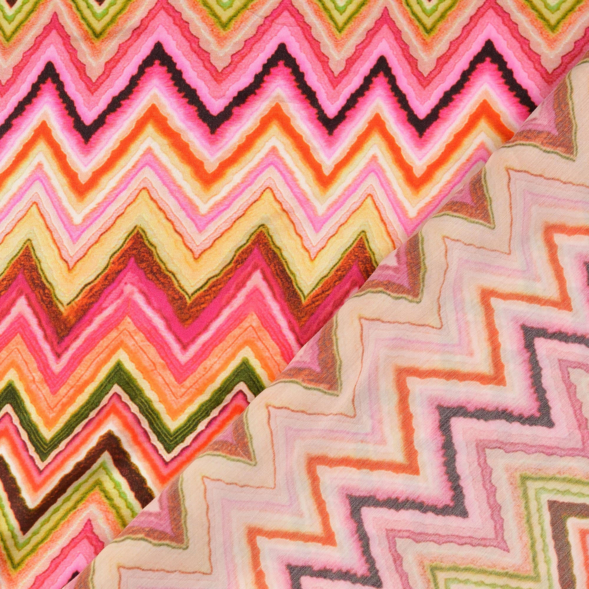 Satin Stoff Zigzag Mehrfarbig Stoff Großhandel Hemmers Itex