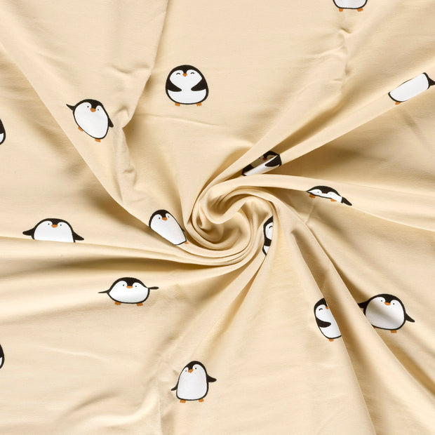 French Terry fabric Beige brushed and digital printed 