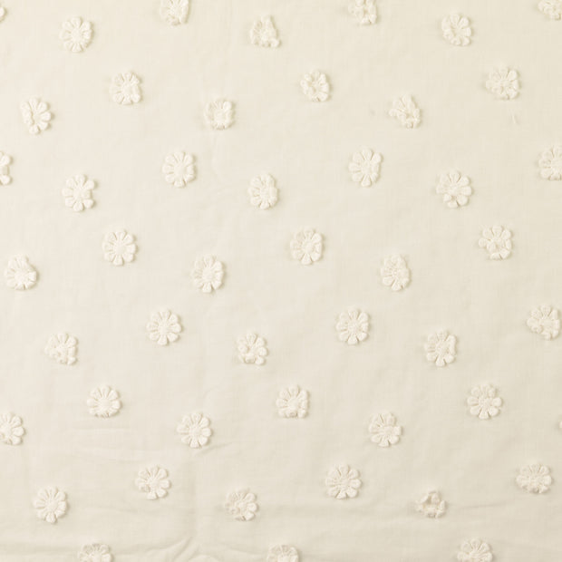 Popeline de Coton tissu fleurs blanc