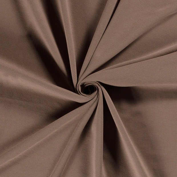 Gauffré Jersey tissu Marron taupe 