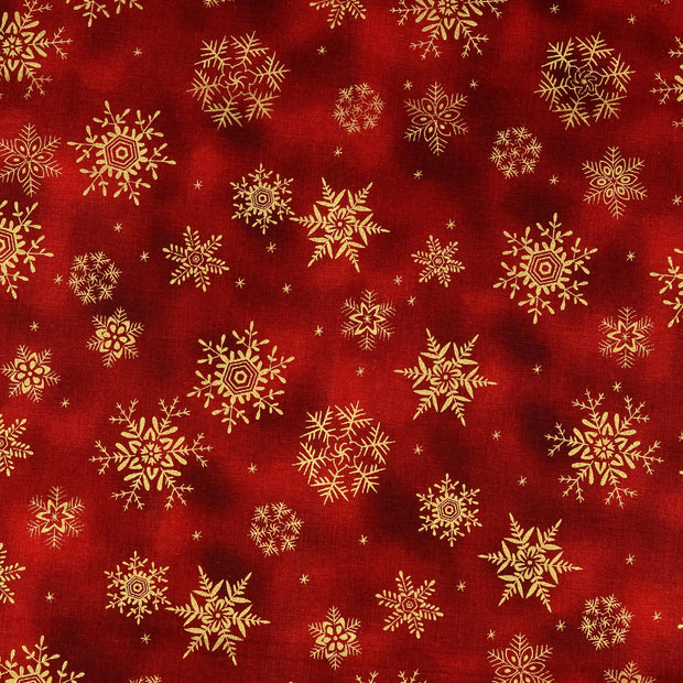  fabric Snowflakes red