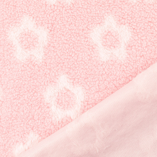 teddy fabric Flowers Light Pink