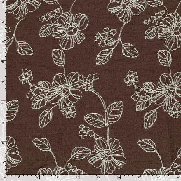  fabric Flowers Brown