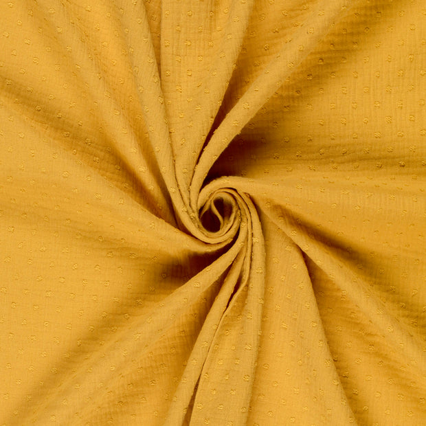 Double gaze tissu Ocre dobby 