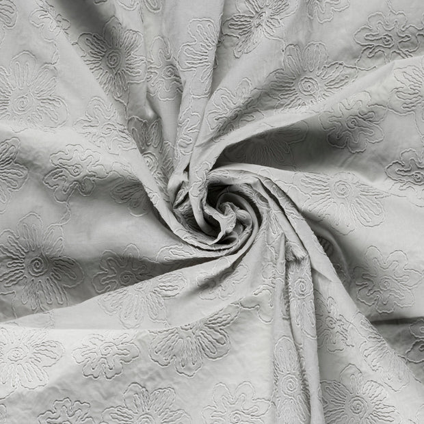  tissu Gris clair brodé 