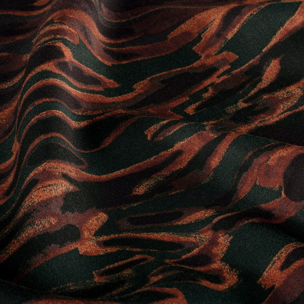 Viscose Satin fabric Abstract Steel Blue