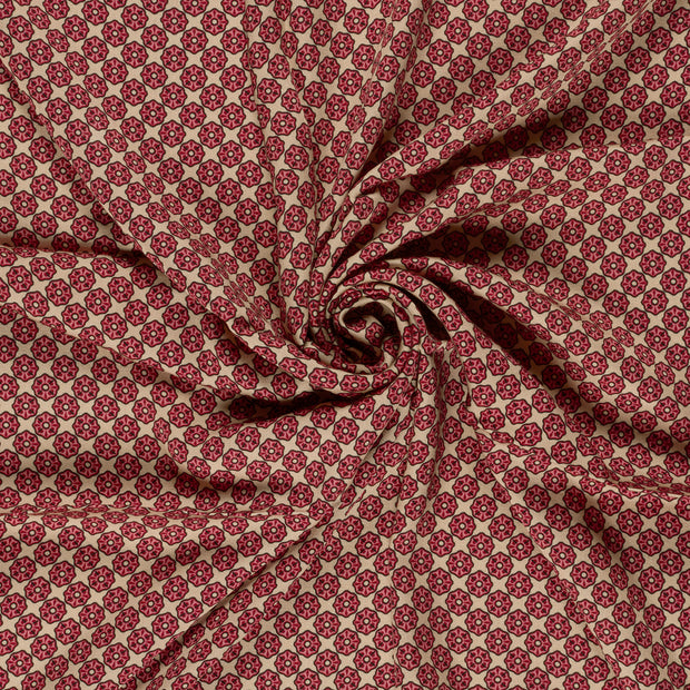 Viscose Satin fabrik Himbeere bedruckt 