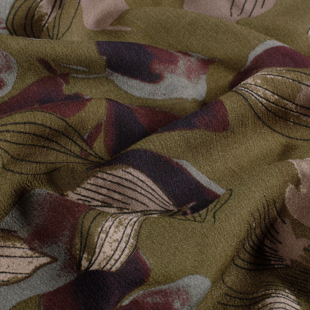 Borken Crepe fabric Abstract Taupe Grey