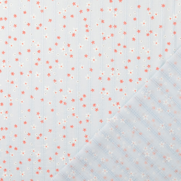 Voile fabrik Babyblau digital bedruckt 