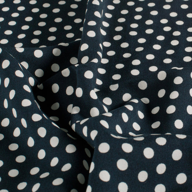 Bambou Poplin tissu pois Bleu Marine