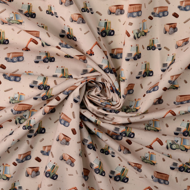 Popeline de Coton tissu Blanc cassé 