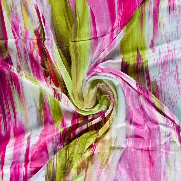 Viscose Satin fabric Fuchsia digital printed 