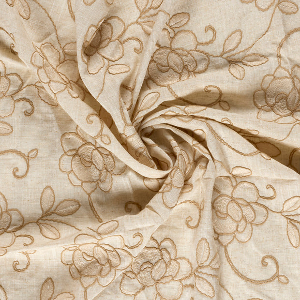  tissu Blanc cassé brodé 