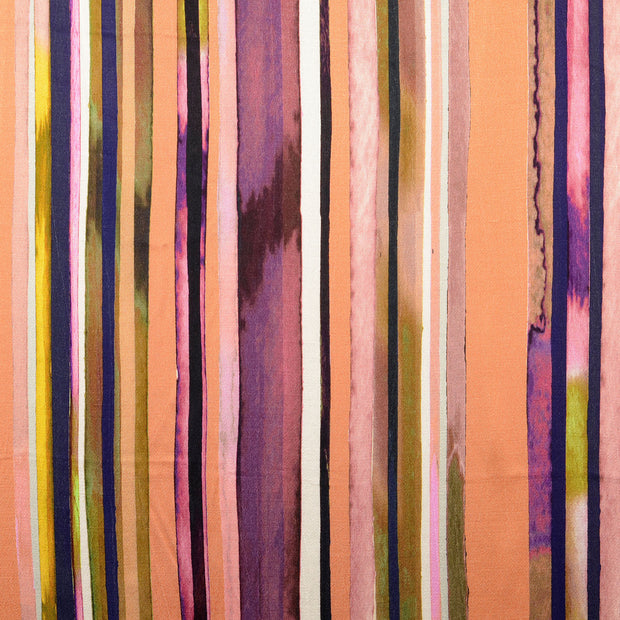 Viscose satin fabric Stripes fuchsia