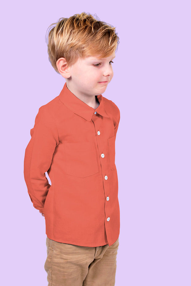 Bamboo Poplin fabric Unicolour Brique