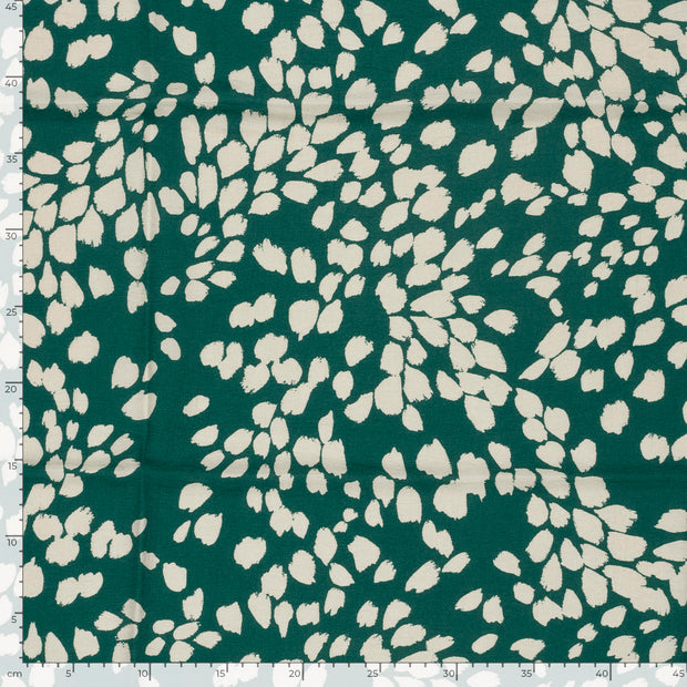 Viscose Nylon Crepe fabrik Blumen Petrol